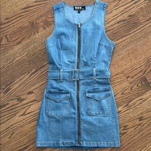❗️SOLD❗️Denim Sleeveless Belted Mini Dress